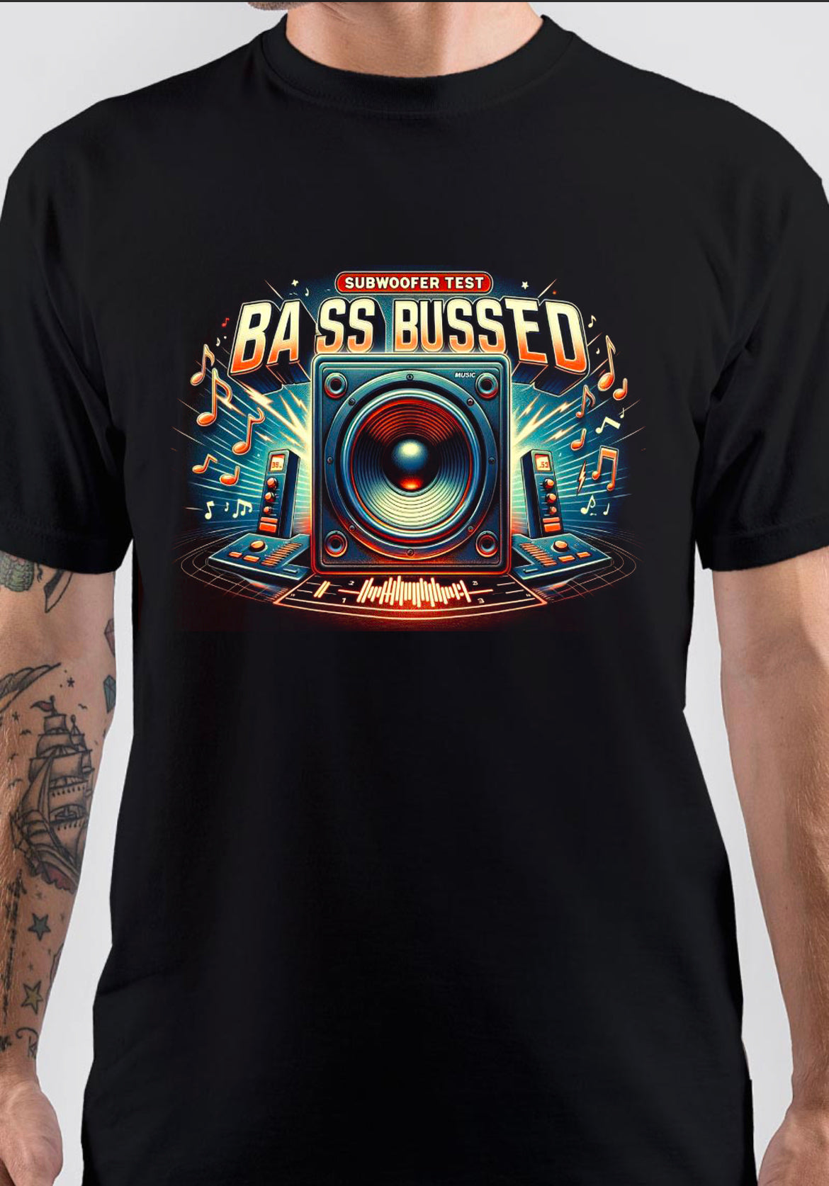 Bass Test T-Shirt, Retro Streetwear Tee for Cool Gift Ideas