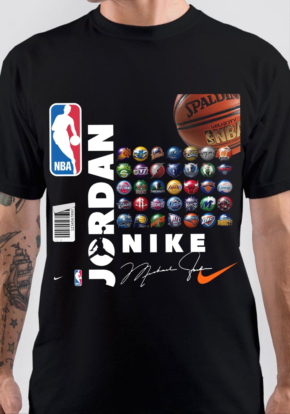 Jordan Nike T-Shirt, Vintage POD Graphic Tee for Streetwear Fans