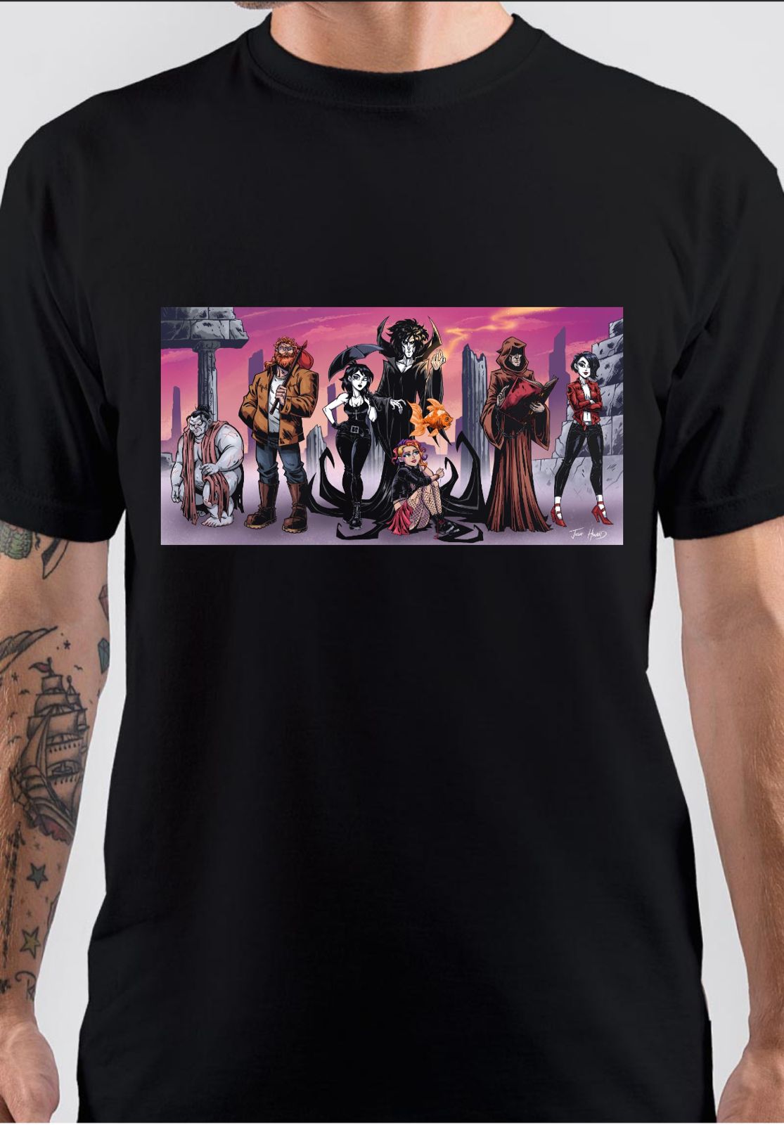 The Sandman Black T-Shirt, Vintage POD Graphic Tee for Streetwear Fans
